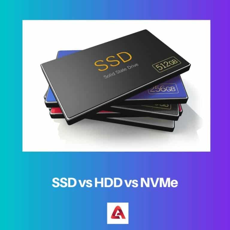 SSD Vs HDD Vs NVMe Difference And Comparison