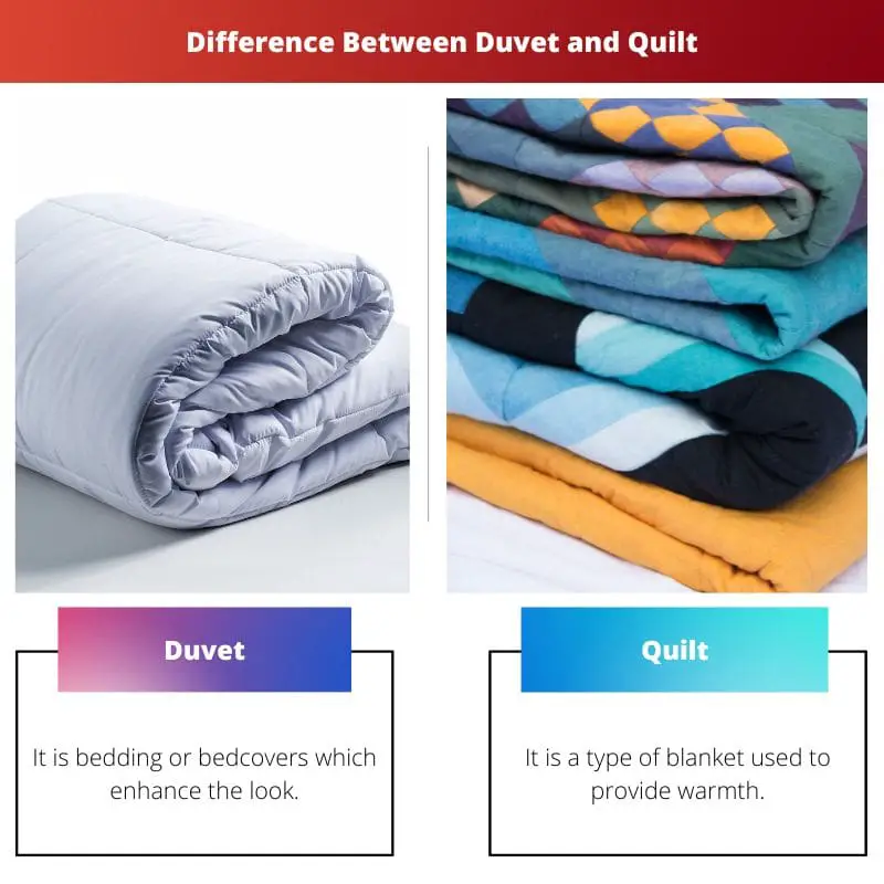 Difference Between Duvet and Quilt
