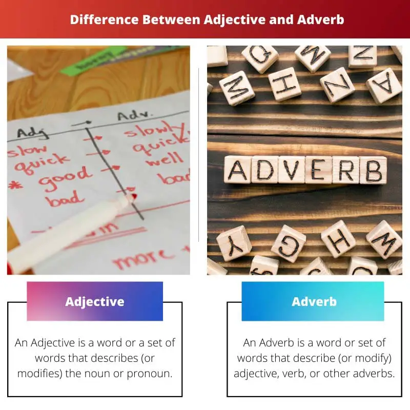 Difference Between Adjective and Adverb