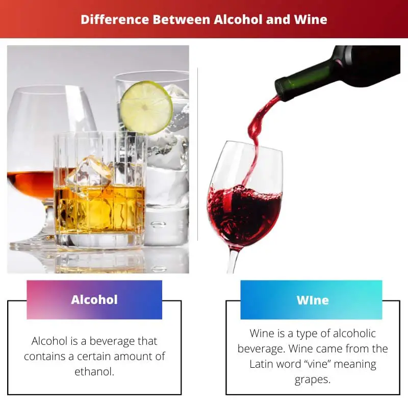 Difference Between Alcohol and Wine