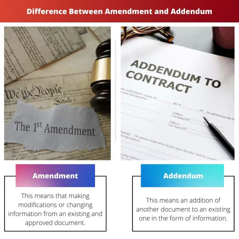 Difference Between Amendment and Addendum