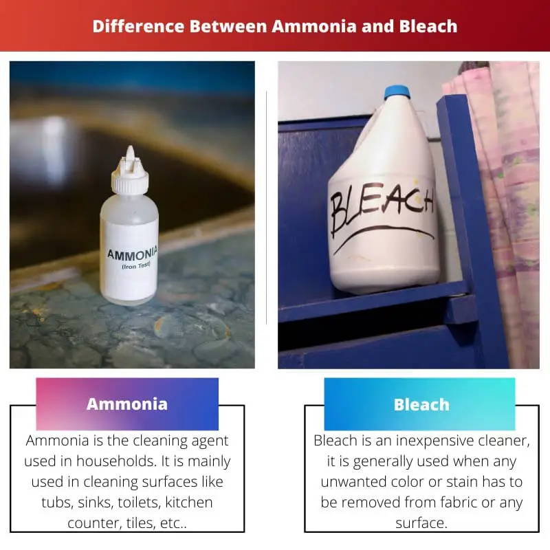 Difference Between Ammonia and Bleach