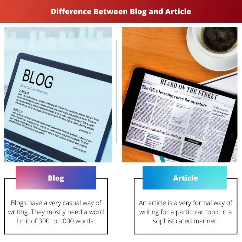 Difference Between Blog and Article