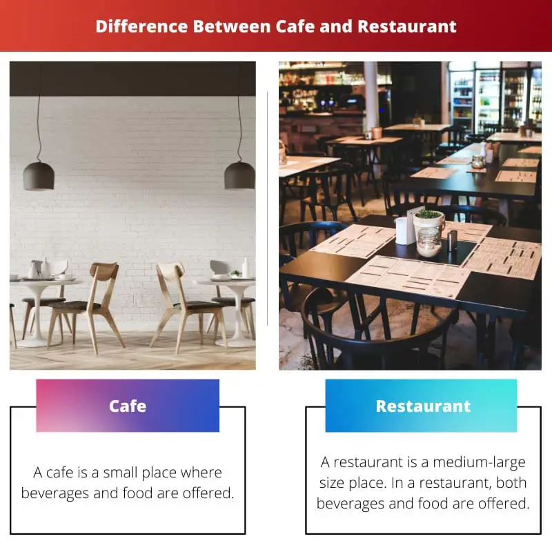 Difference Between Cafe and Restaurant