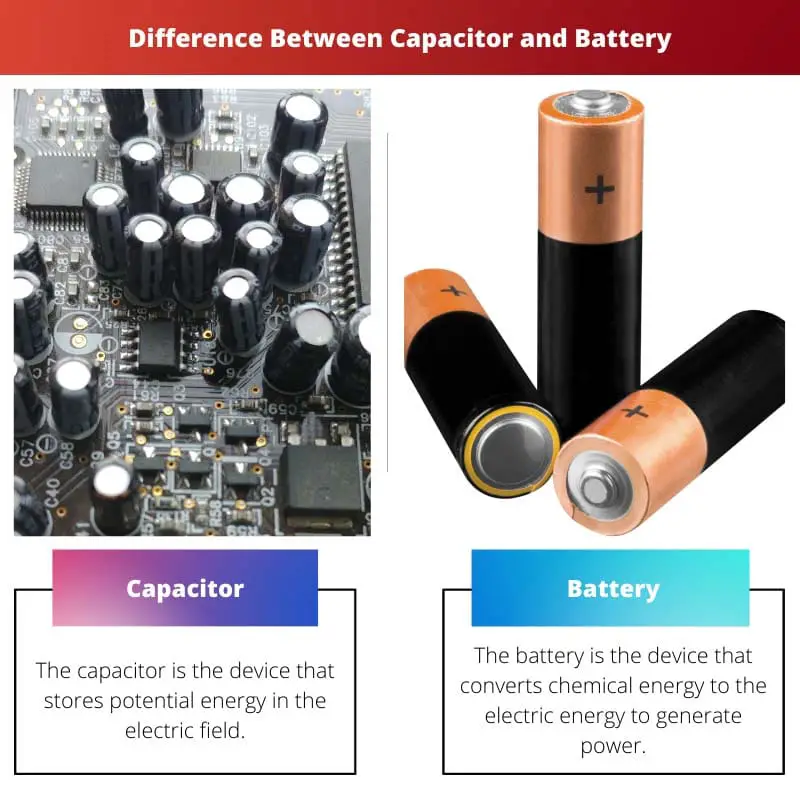 Difference Between Capacitor and Battery