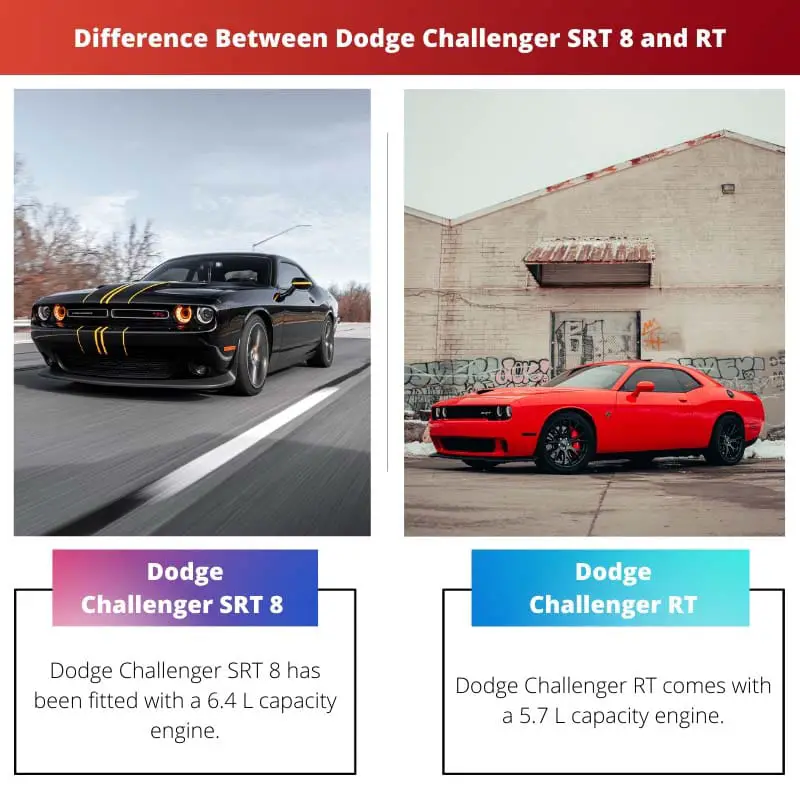 Difference Between Dodge Challenger SRT 8 and RT