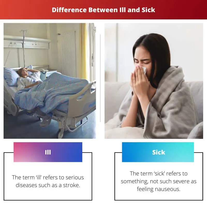 Difference Between Ill and Sick