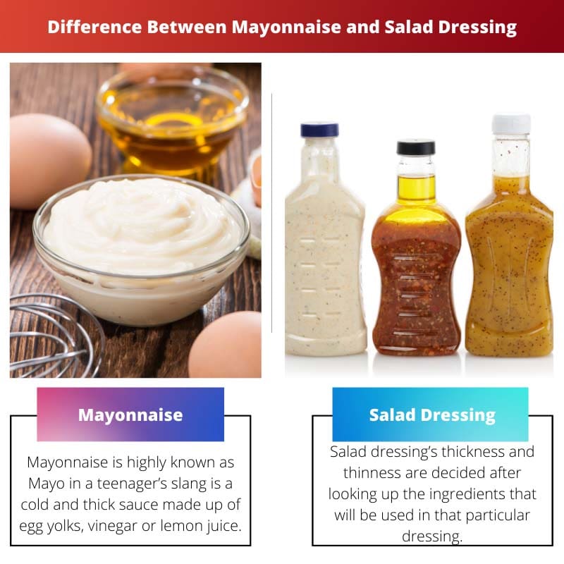 Difference Between Mayonnaise and Salad Dressing
