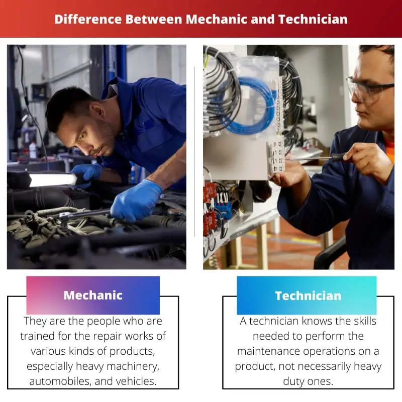 Difference Between Mechanic and Technician