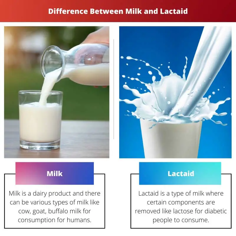 Difference Between Milk and Lactaid