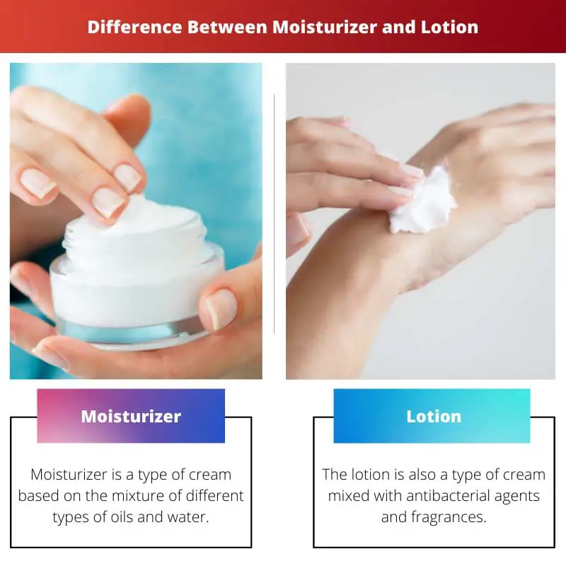 Difference Between Moisturizer and Lotion