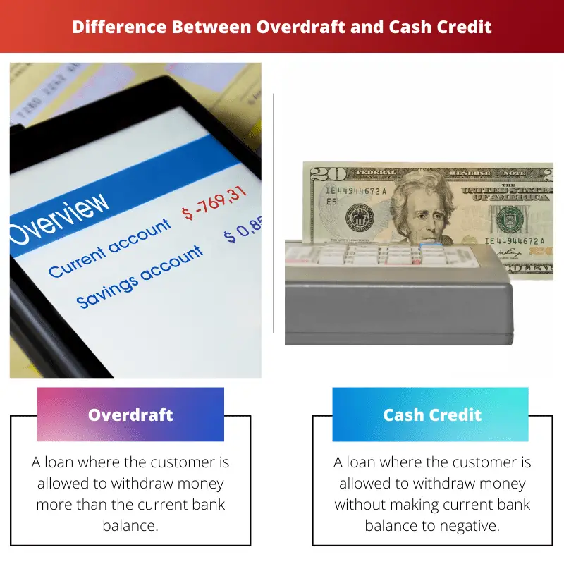 Difference Between Overdraft and Cash Credit