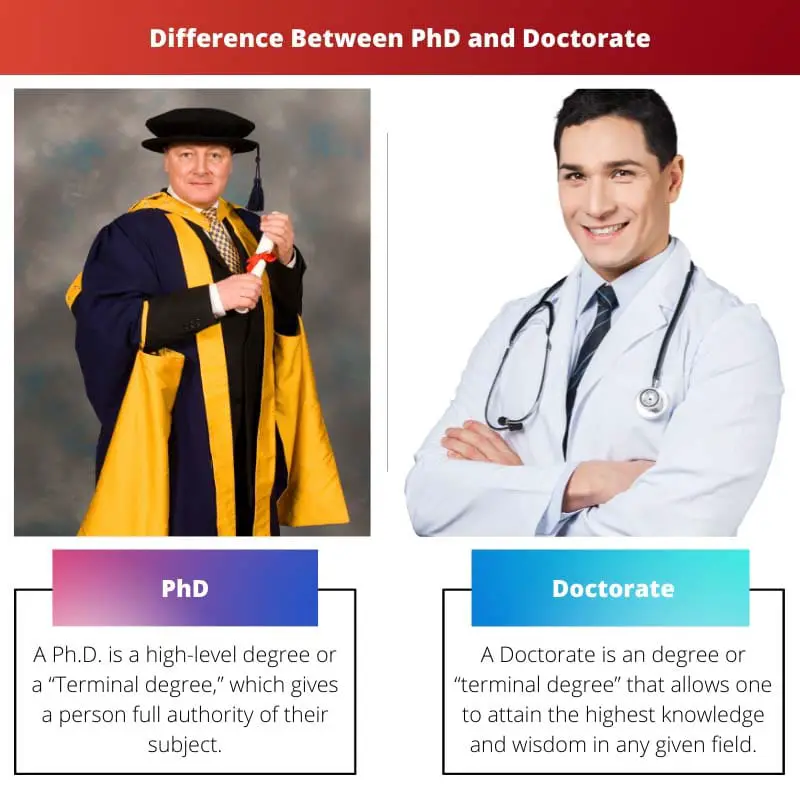 Difference Between PhD and Doctorate