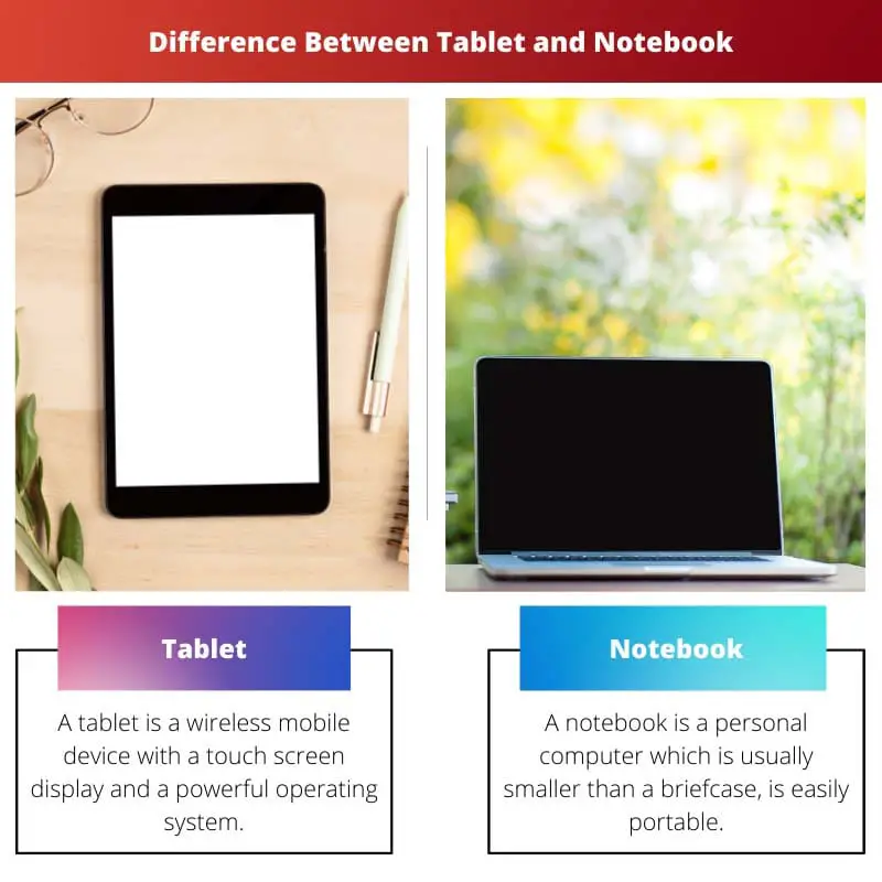 Difference Between Tablet and Notebook