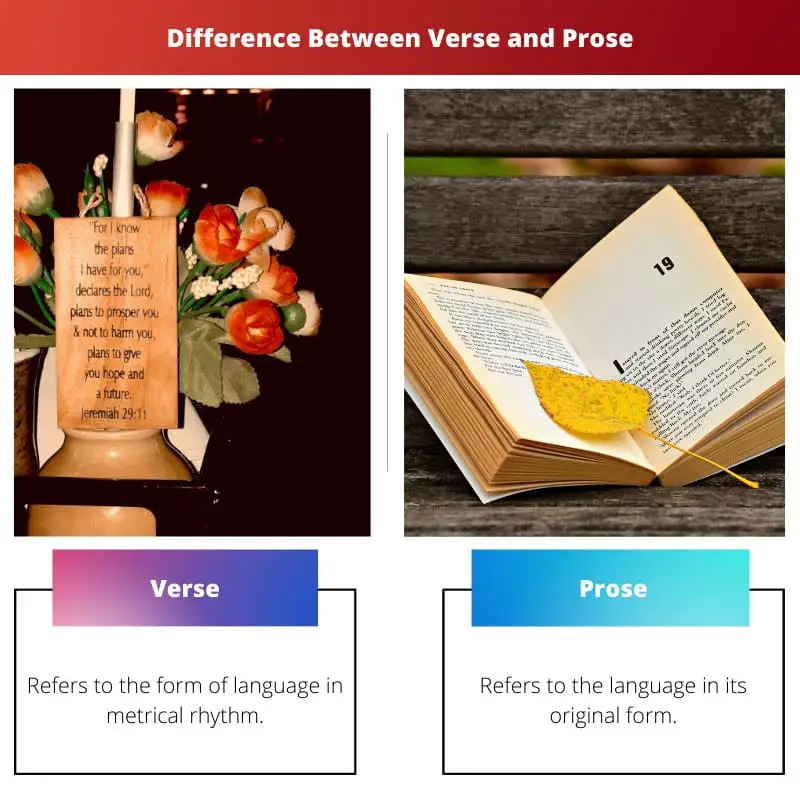 Difference Between Verse and Prose