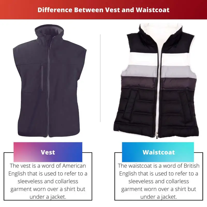 Difference Between Vest and Waistcoat