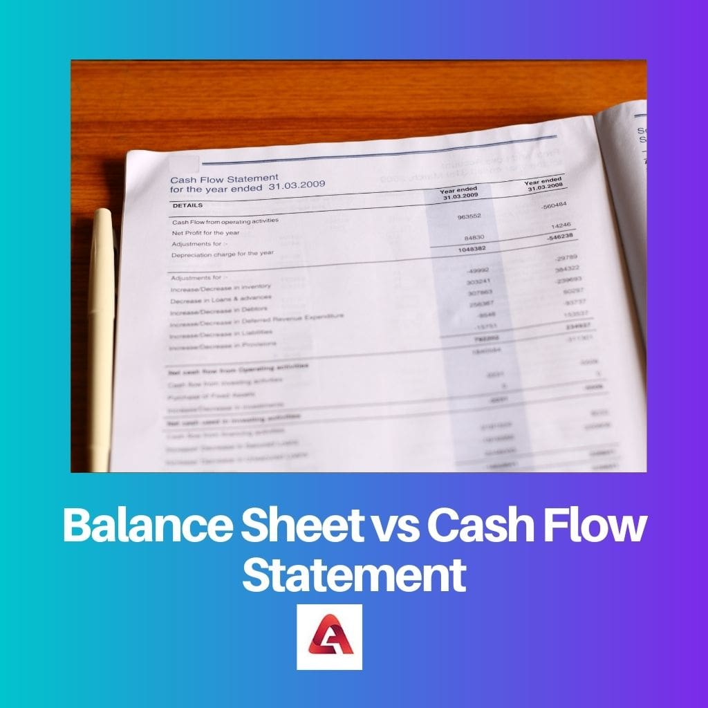 Balance Sheet vs Cash Flow Statement
