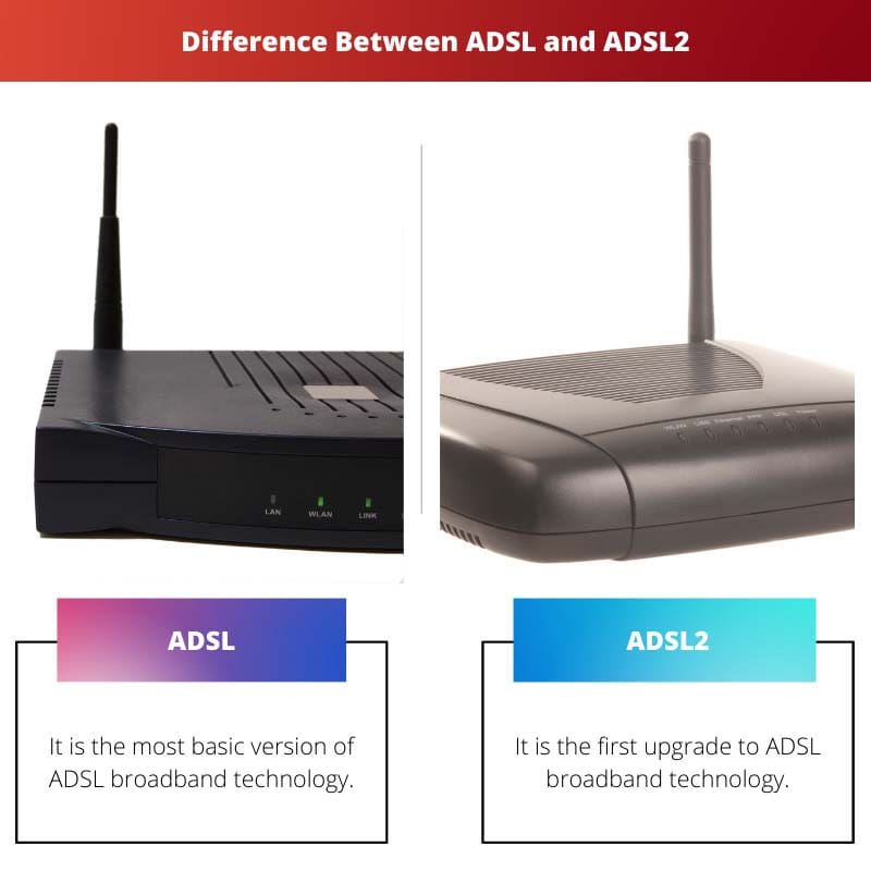Difference Between ADSL and ADSL2