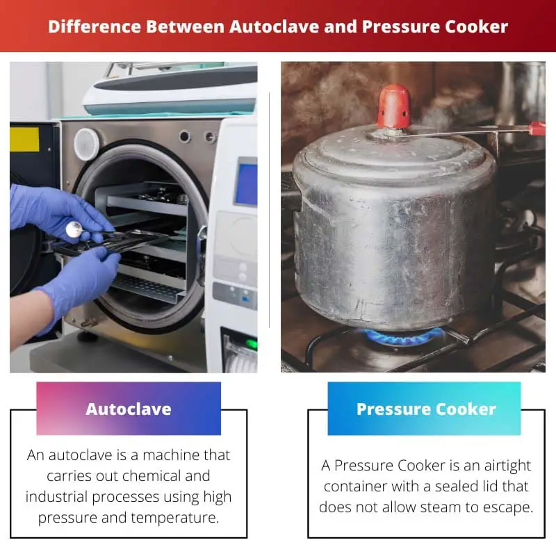 Difference Between Autoclave and Pressure Cooker
