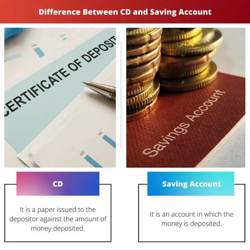 Difference Between CD and Saving Account