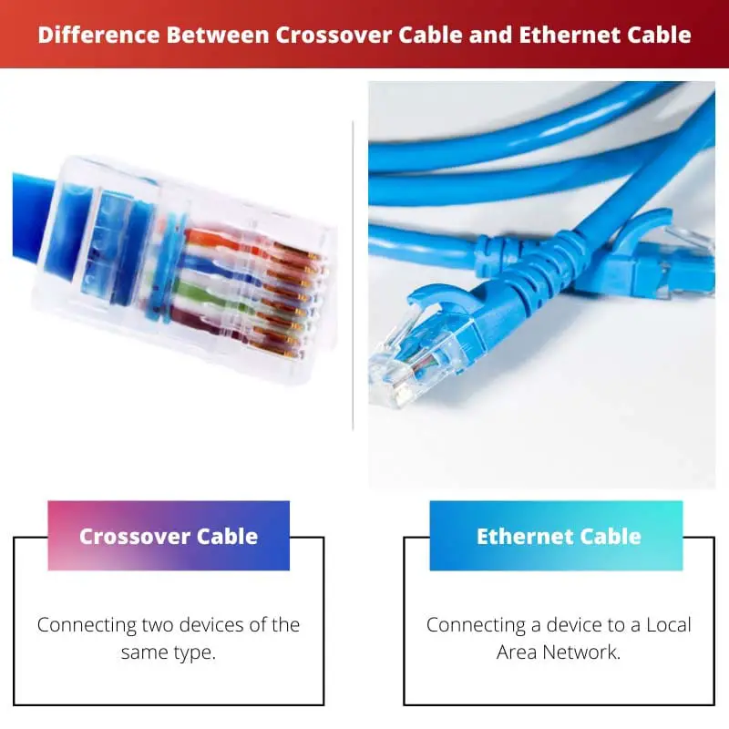 Difference Between Crossover Cable and Ethernet Cable