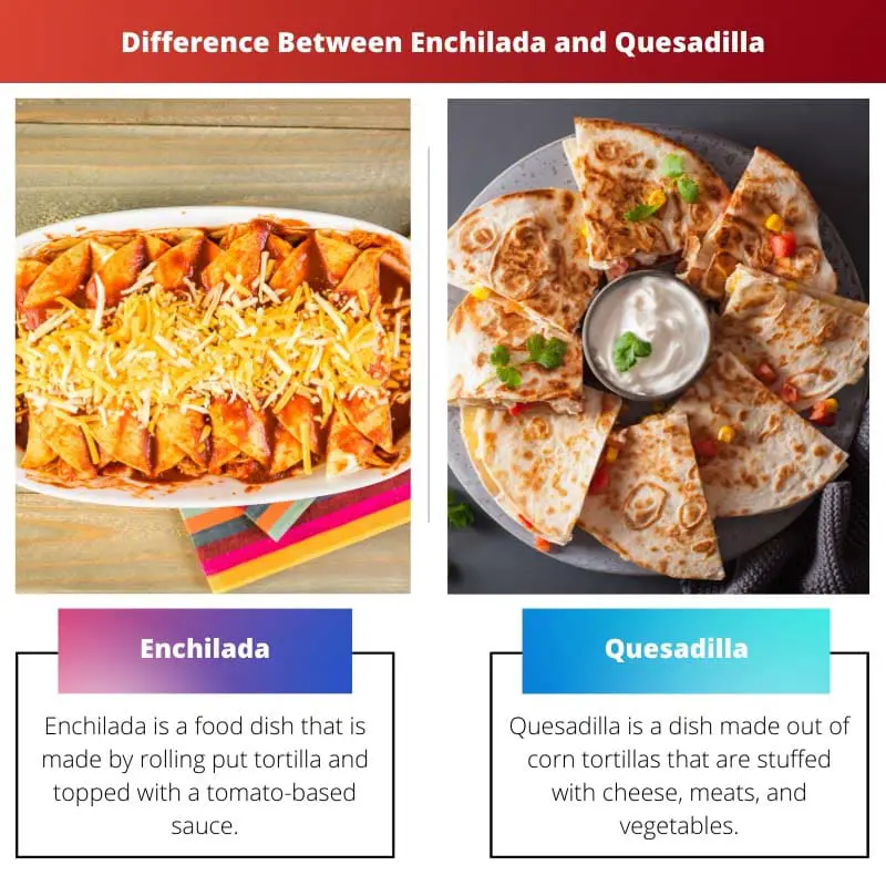 Difference Between Enchilada and Quesadilla