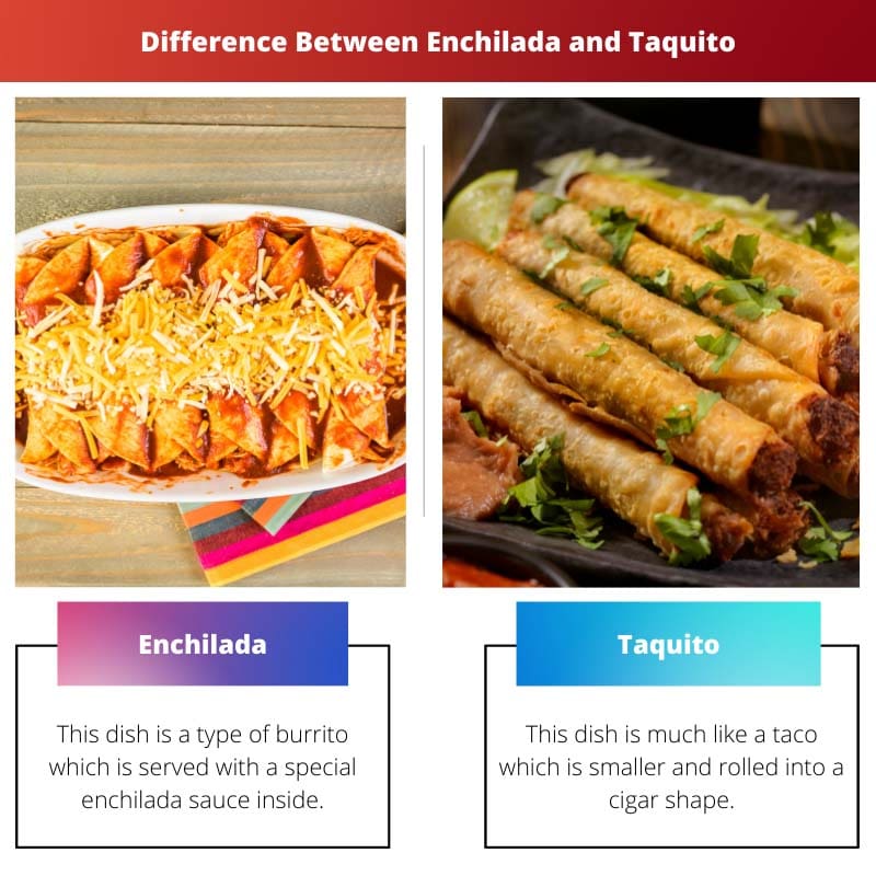 Difference Between Enchilada and Taquito