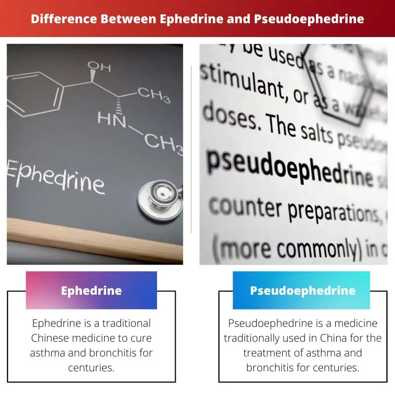 Difference Between Ephedrine and Pseudoephedrine