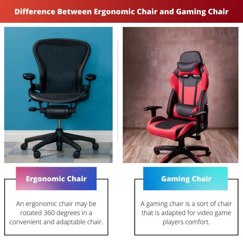 Difference Between Ergonomic Chair and Gaming Chair