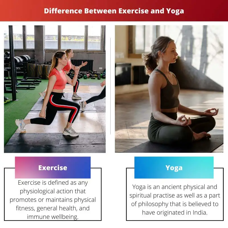 Difference Between Exercise and Yoga