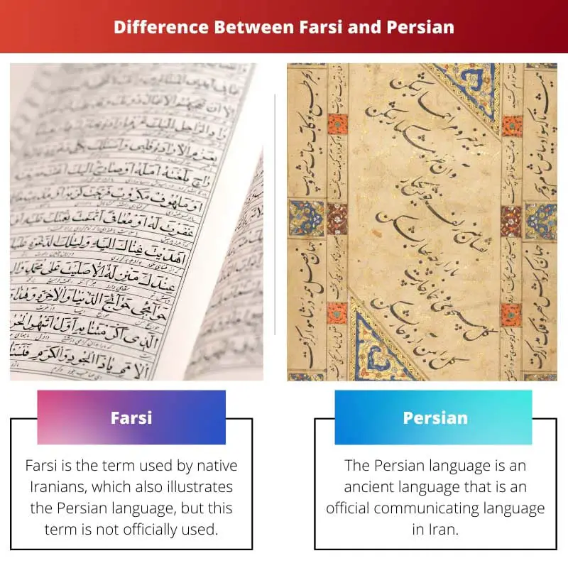 Difference Between Farsi and Persian