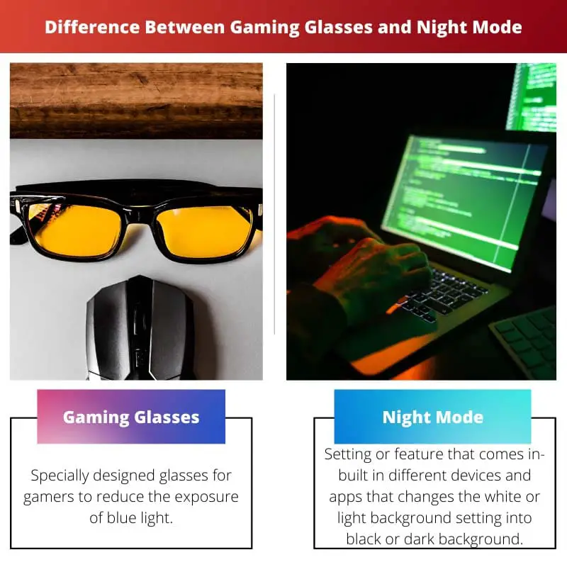 Difference Between Gaming Glasses and Night Mode