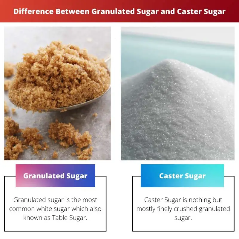 Difference Between Granulated Sugar and Caster Sugar