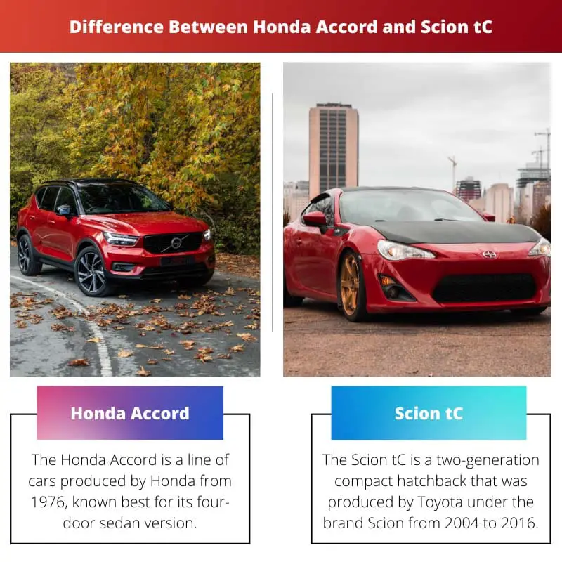 Difference Between Honda Accord and Scion tC