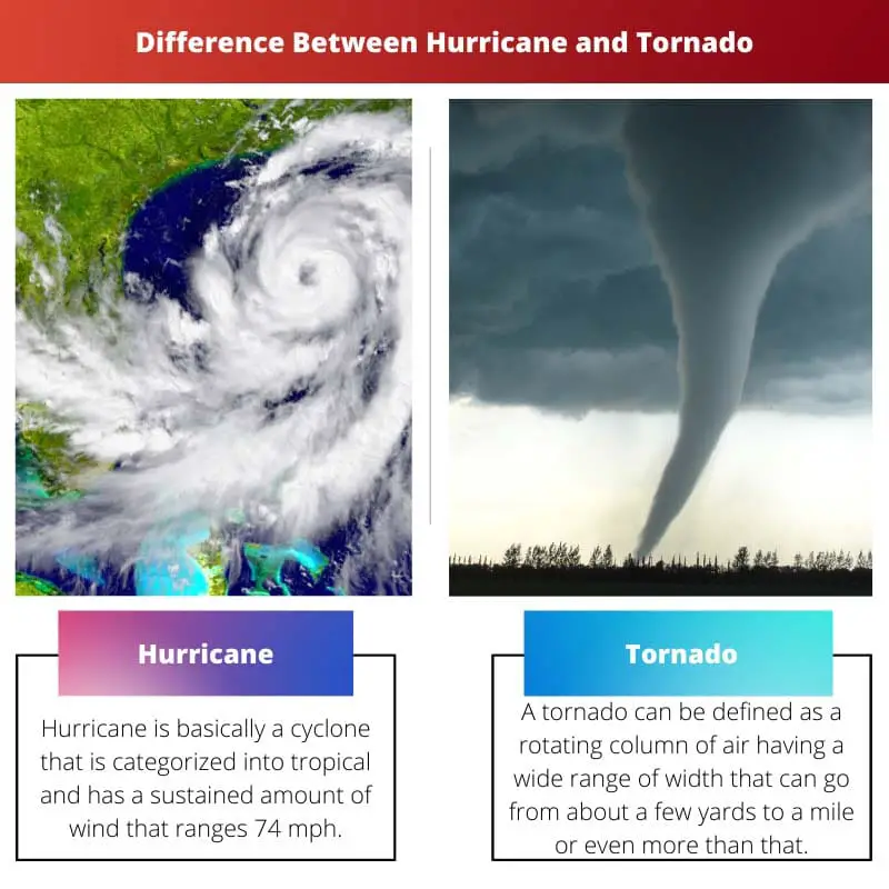 Difference Between Hurricane and Tornado