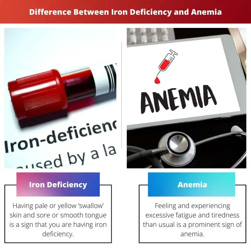 Difference Between Iron Deficiency and Anaemia