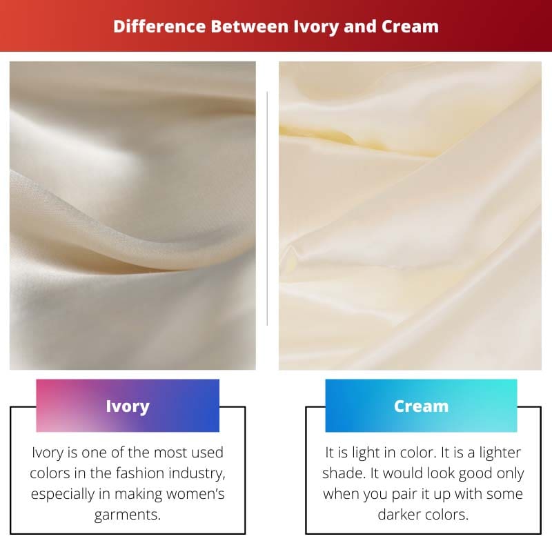 Difference Between Ivory and Cream