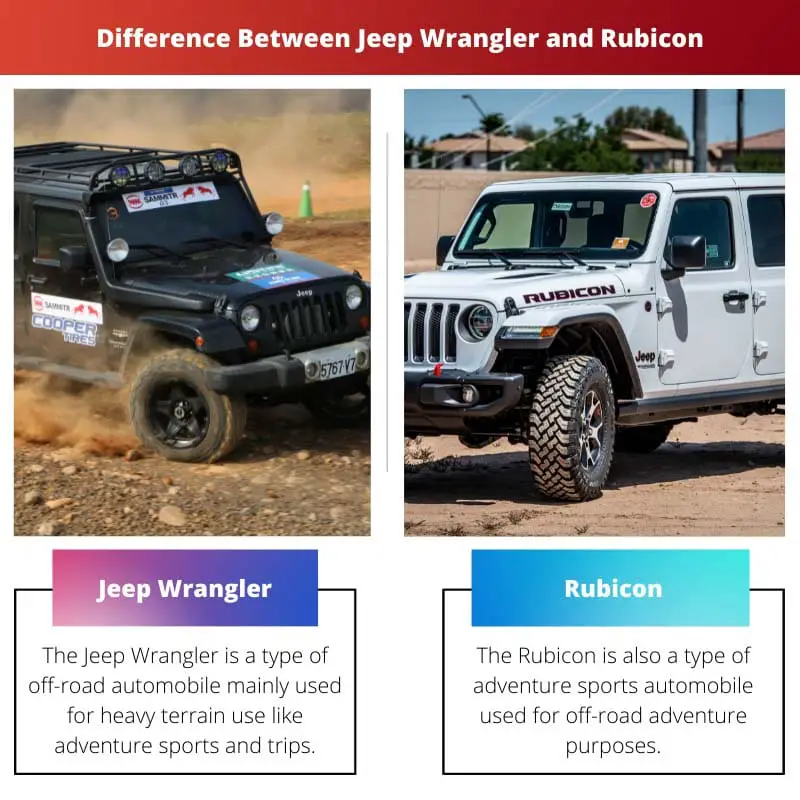 Difference Between Jeep Wrangler and Rubicon