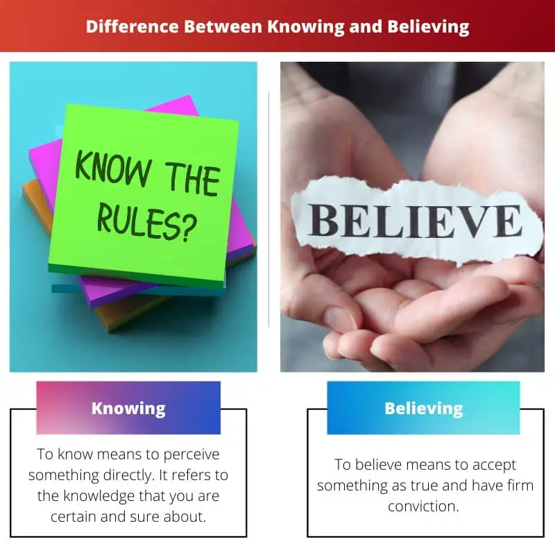 Difference Between Knowing and Believing