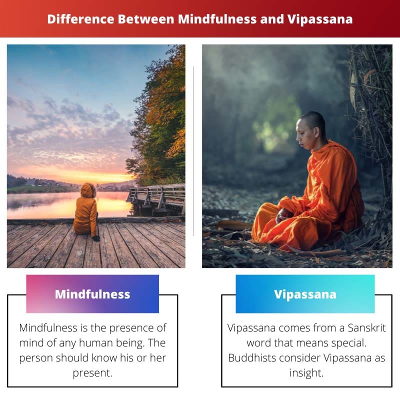 Difference Between Mindfulness and Vipassana