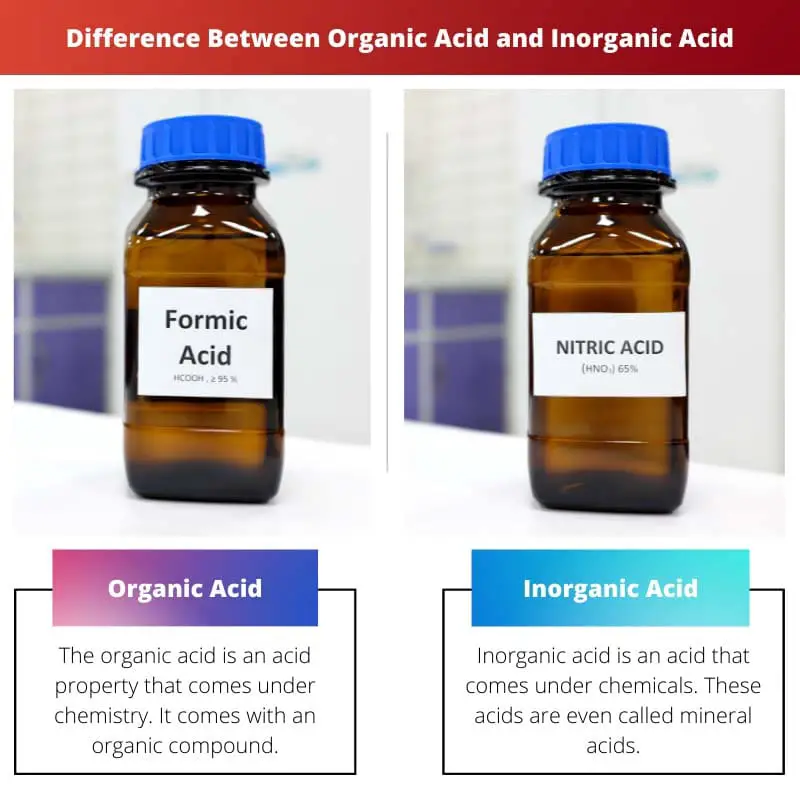Difference Between Organic Acid and Inorganic Acid