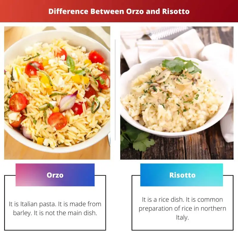 Difference Between Orzo and Risotto