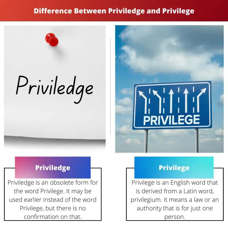 Difference Between Priviledge and Privilege