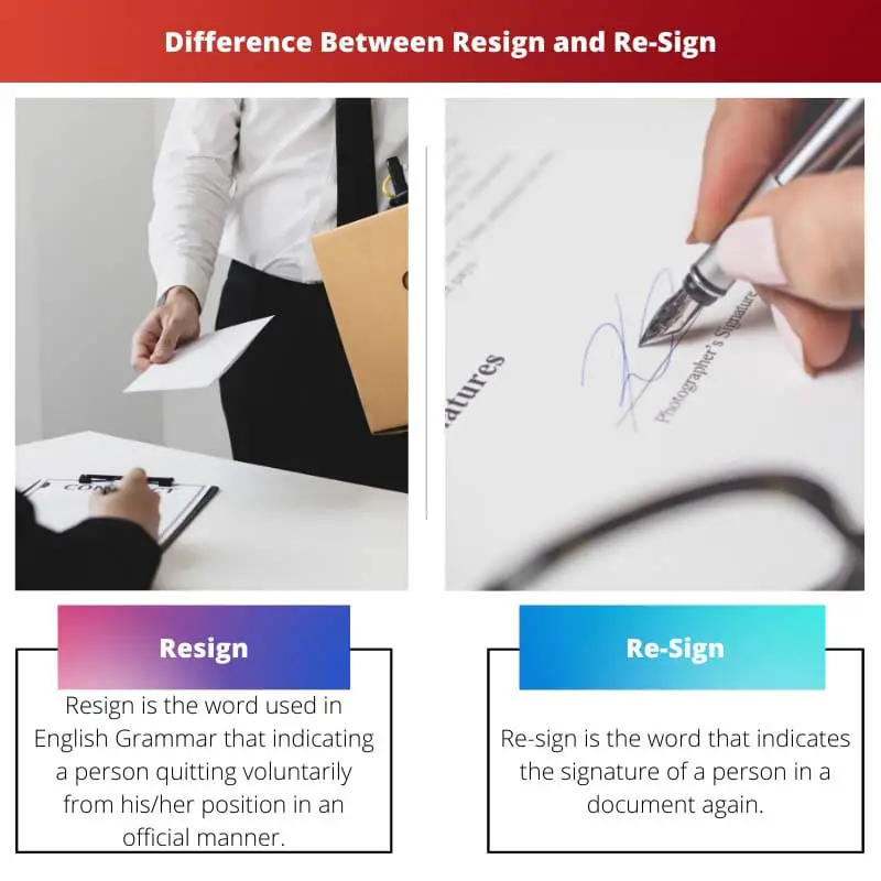 Difference Between Resign and Re Sign