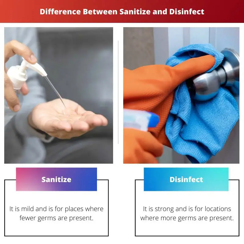 Difference Between Sanitize and Disinfect