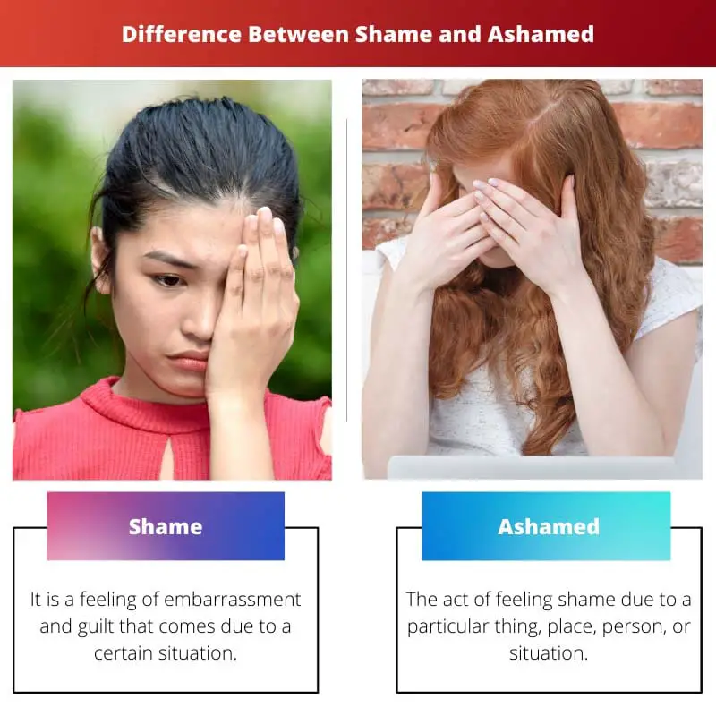 Difference Between Shame and Ashamed