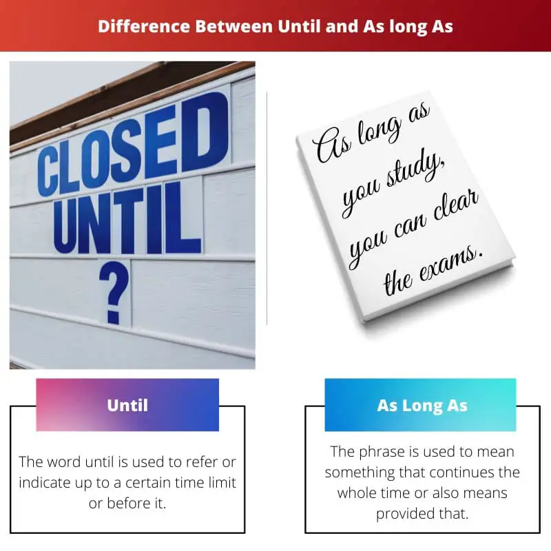 Difference Between Until and As long As