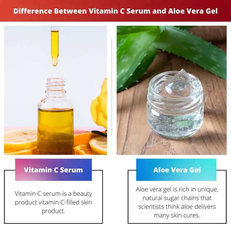 Difference Between Vitamin C Serum and Aloe Vera Gel