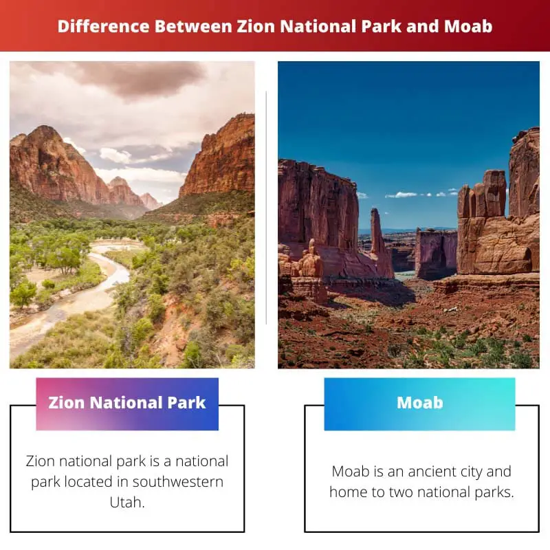Difference Between Zion National Park and Moab