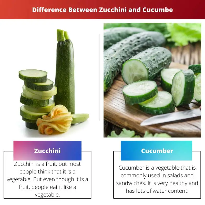 Difference Between Zucchini and Cucumber